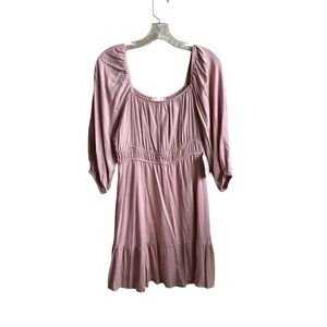 NWT Altar’d State Dusty Rose Long Sleeve Babydoll Mini Dress Sz Medium